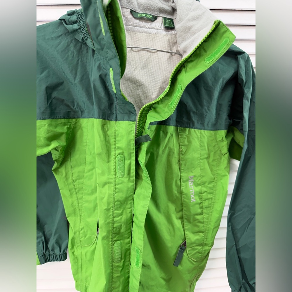 Marmot boys size M Colorblock Green Kids Rain jacket - Picture 6 of 12